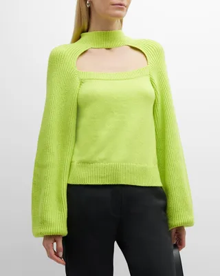 Void Cutout Turtleneck Sweater