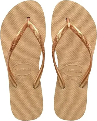 Havaianas Slim Flatform Flip-Flop Sandal (Golden) Women's Shoes