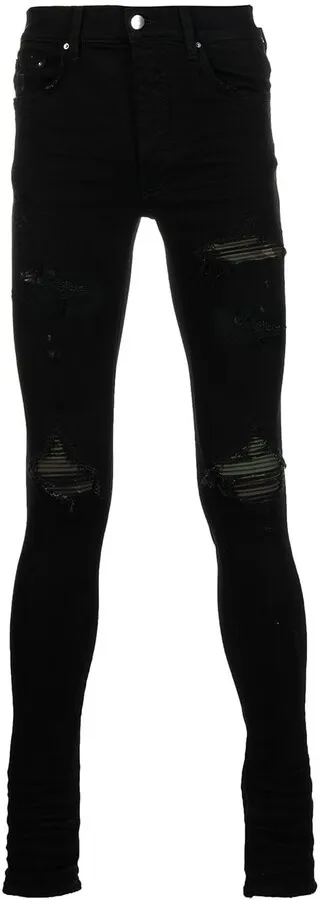 Ripped-Detail Denim Jeans