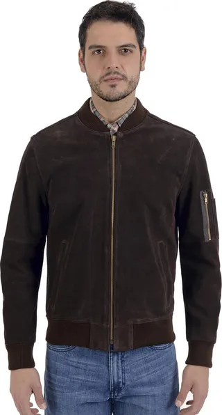 Split Leather Bomber Jacket