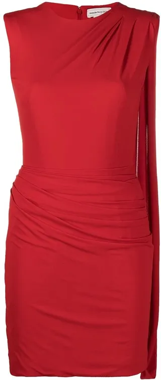 Draped-Detail Fitted Mini Dress
