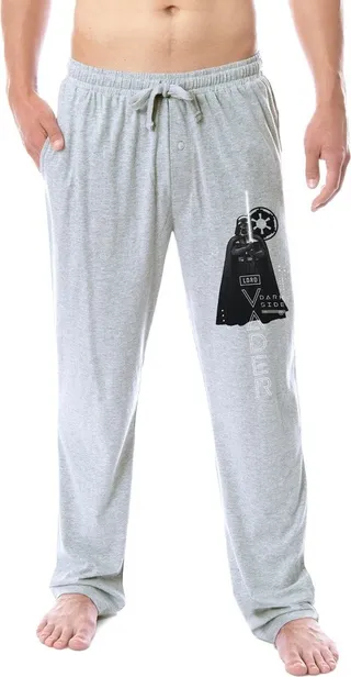 Star Wars Mens' Darth Vader Jedi Lord Dark Side Sleep Pajama Pants (Medium) Grey