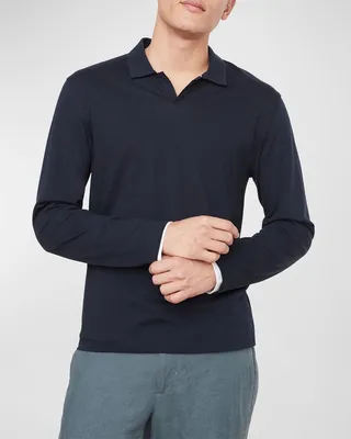 Men's Double-Layer Shirt with Johnny Collar