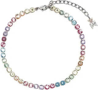 Sterling Silver Multicolour Crystal Tennis Anklet