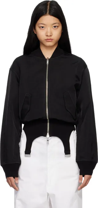 Dion Lee Black Convertible Rib Reversible Bomber Jacket
