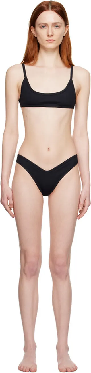 The Attico Black Scoop Neck Bikini