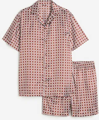 Regular Fit Pajama Shirt and Shorts