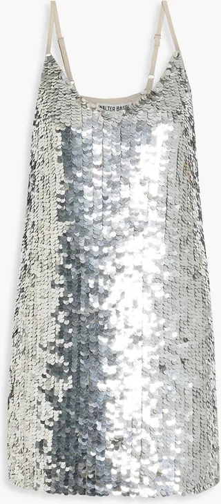 Dolla sequined mesh mini dress