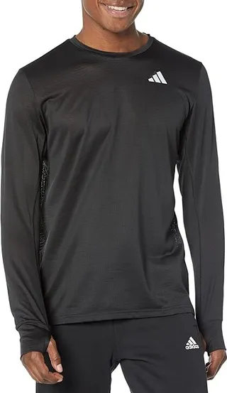 adidas Own The Run Long Sleeve Tee (Black) Men's Clothing