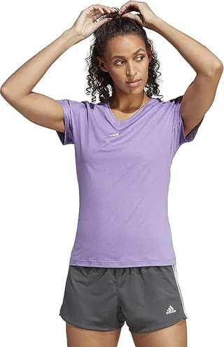 adidas Aeroready Training Essentials Minimal V-Neck (Violet Fusion) Women's Clothing