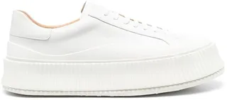 Lace-Up Leather Platform Sneakers