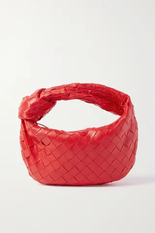 Bottega Veneta - Jodie Mini Knotted Intrecciato Leather Tote - Red