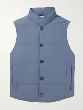 Quilted Stretch-Shell Down Gilet