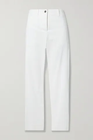 Nili Lotan - Tomboy Cotton-blend Twill Straight-leg Pants - White