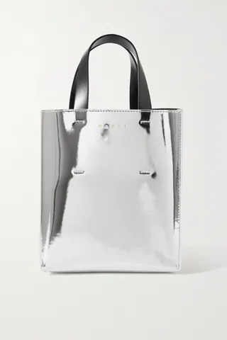 Marni - Museo Metallic Leather Tote - Silver