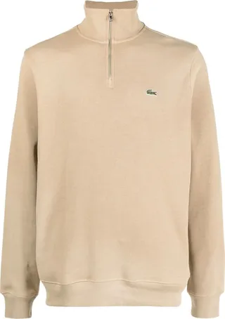 Embroidered-Logo Half-Zip Sweater