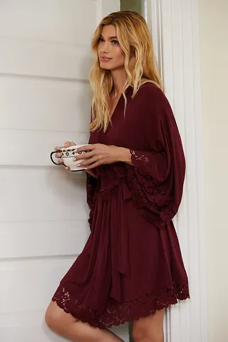 Eberjey Naya Lace Robe Purple