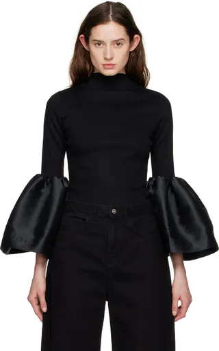Marques Almeida Black Puff Turtleneck