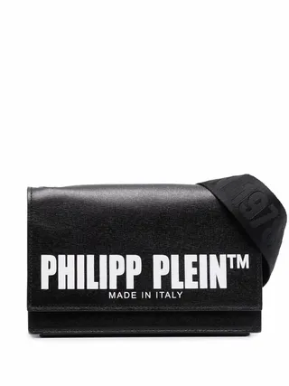 Logo-Print Saffiano Leather Crossbody Bag