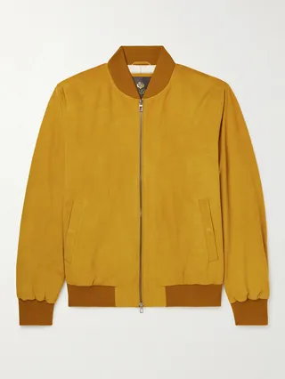 Ivy Padded Suede Bomber Jacket
