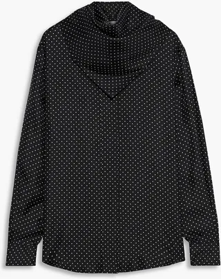 Polka-dot silk-twill shirt