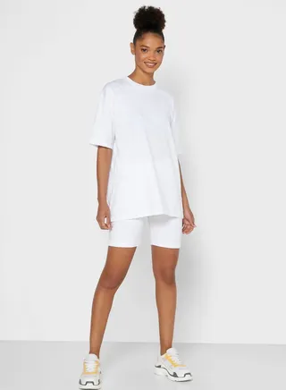 Oversized T-Shirt Cycling Shorts Set