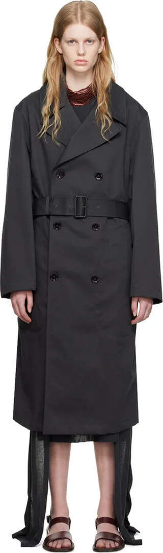 LEMAIRE Gray Military Trench Coat