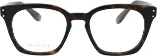 Gucci Eyewear Logo Engraved Square Frame Glasses