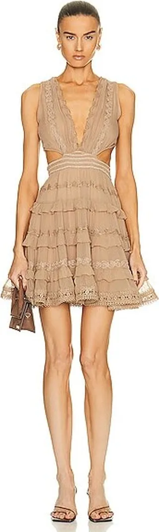 ROCOCO SAND Tessa Short Dress in Tan