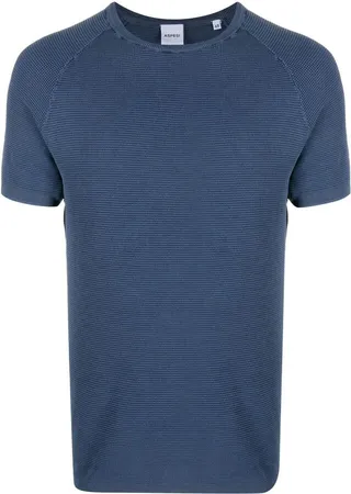 waffle-effect cotton T-shirt