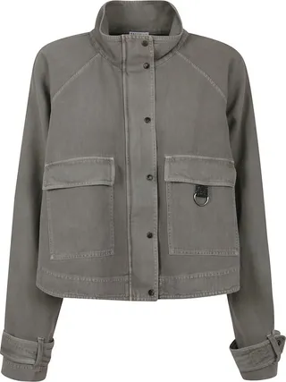 Brunello Cucinelli Belted Cuff Cropped Jacket