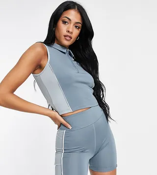 ASOS 4505 Tall crop polo with front zip
