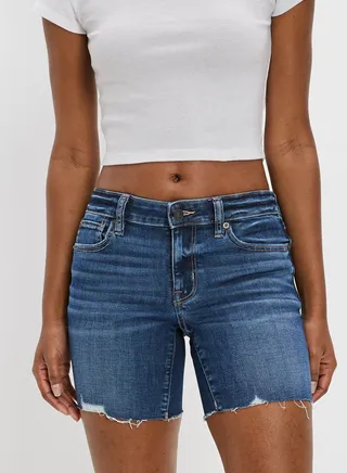 Ripped Denim Shorts