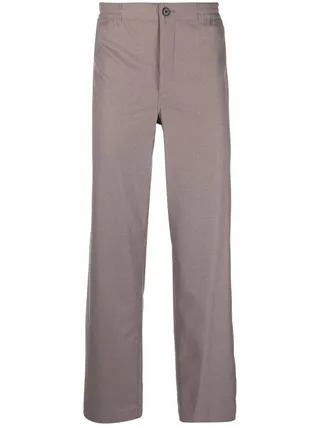 Straight Elastic-Waist Trousers