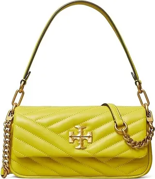 Tory Burch Kira Chevron Small Flap Shoulder Bag (Island Chartreuse) Handbags