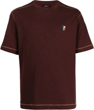 zebra-embroidered short-sleeve T-shirt