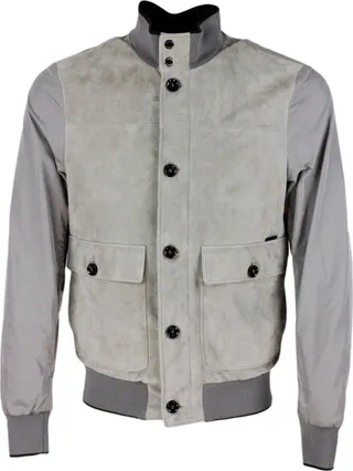 Bomber Jacket With Suede Kant