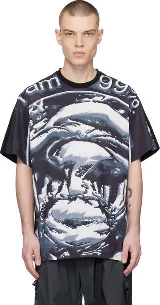 99%IS- Black Printed T-Shirt
