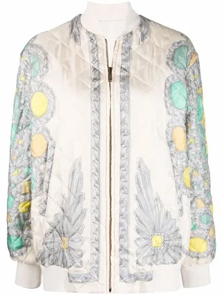 Nappine-print bomber jacket