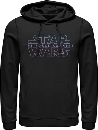 Men's Star Wars The Force Awakens Starry Logo Pull Over Hoodie - Black - X Large