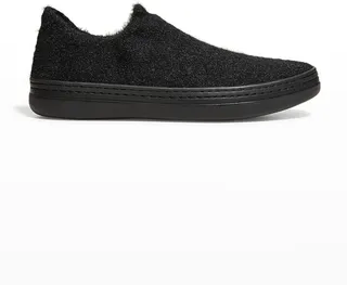Plush Mohair Slip-On Sneakers