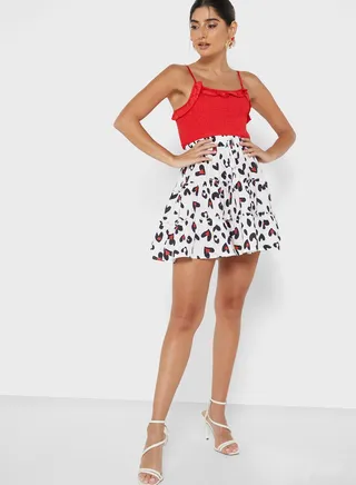 Polka Print Skirt