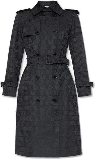 Moschino All-Over Logo Trench Coat