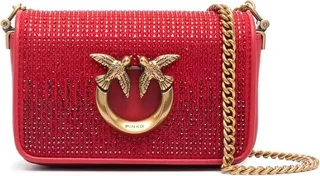 Love crystal-embellished crossbody bag