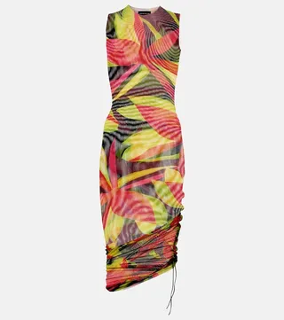 Heatwave printed mesh midi dress