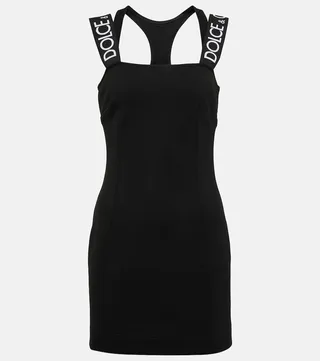 Logo virgin wool minidress