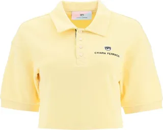 Cropped Fleece Polo Shirt