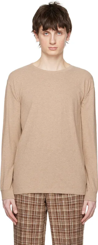 AURALEE Beige Hard Twist Long Sleeve T-Shirt