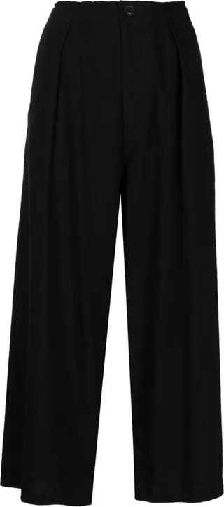 Wide-Leg Cropped Trousers