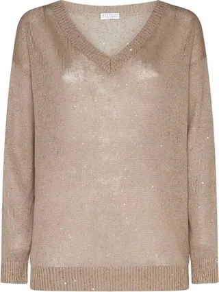 Brunello Cucinelli V-Neck Long Sleeved Sweater